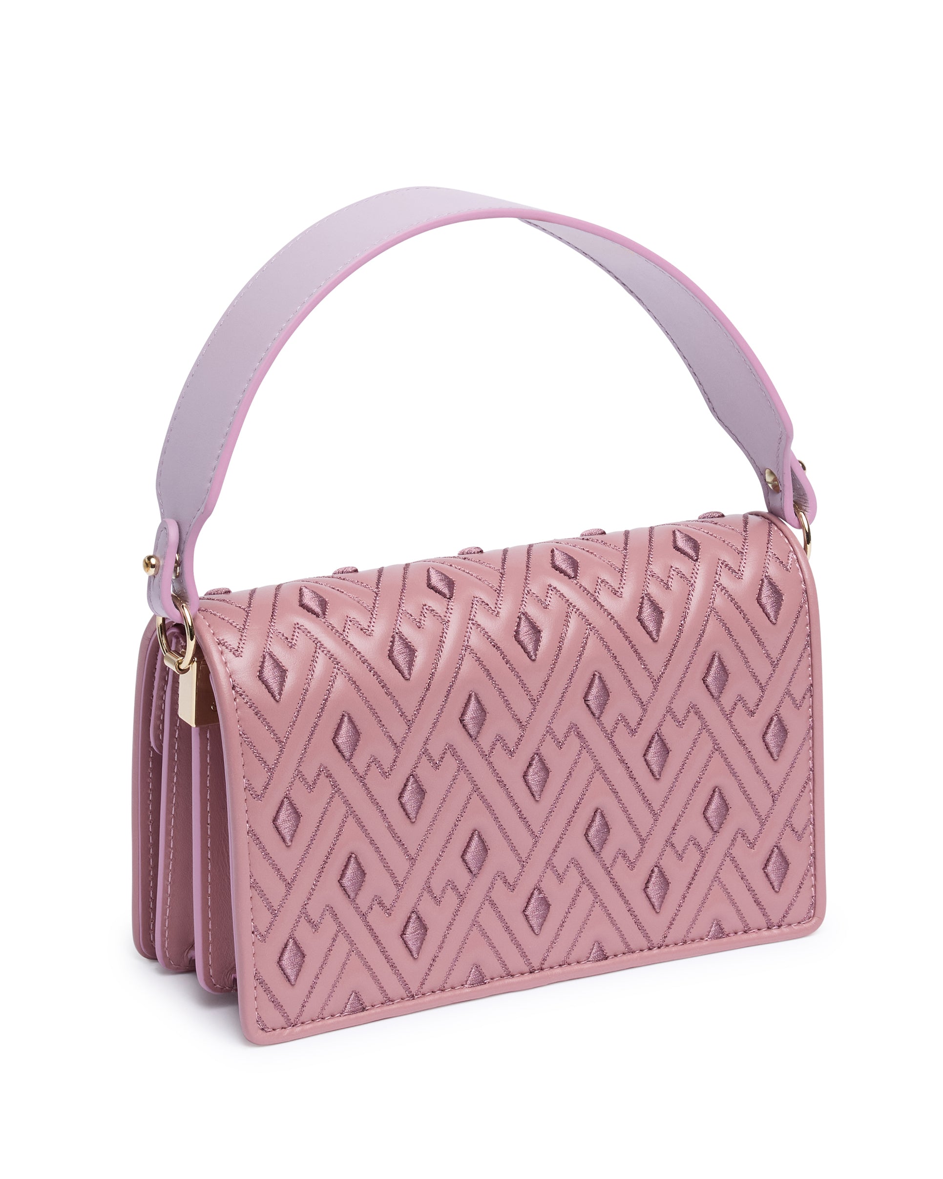 Embroidered Leather Bag with Removable Handle and Strap