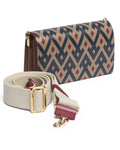 Multicolour Intarsia Leather Bag with Detachable Canvas Strap