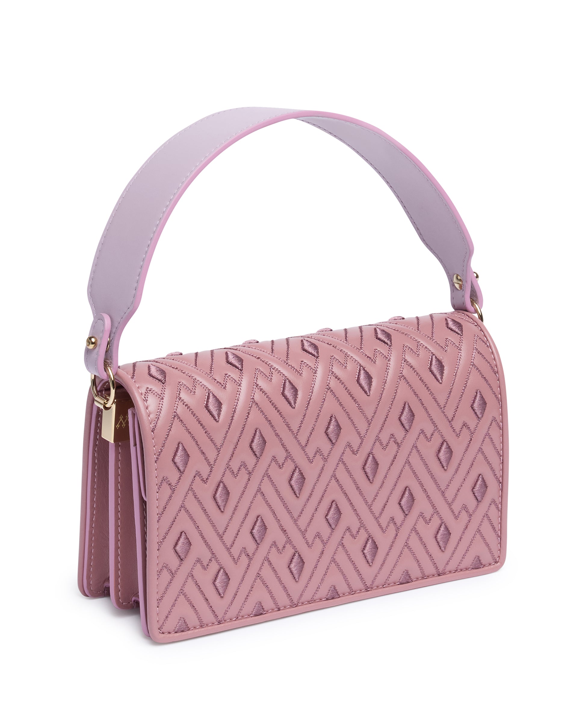 Embroidered Leather Bag with Removable Handle and Strap